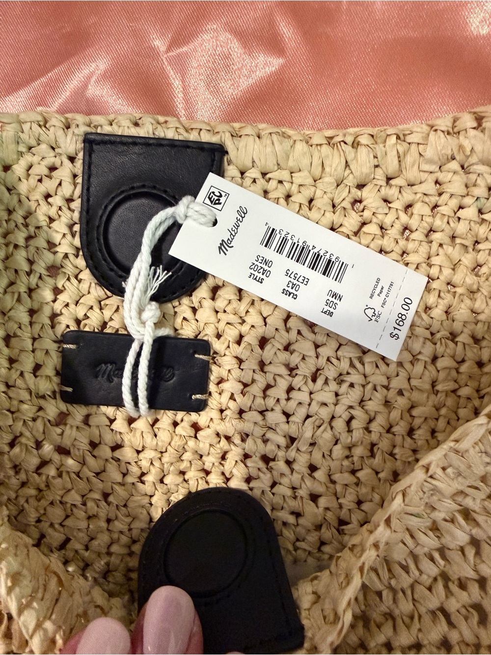 Madewell The Mylie Shoulder Bag in Straw w/ original charm NWT - Picture 10 of 11